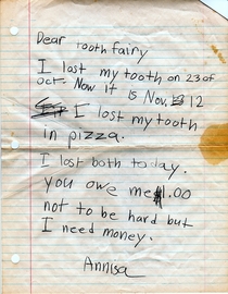 Come on Tooth Fairy hook a sister up