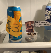 Coworker put a price on a beer in the fridge I decided to haggle the price down
