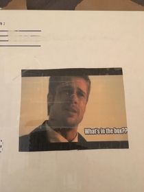 Currently deployed overseas and wife stuck this to a package she sent It made my day