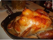 Cut a lemon in half place it under the skin of the turkey to lighten up the holiday