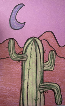 Daughters cactus painting
