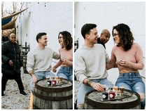 Dave Chappelle photobombing a couples engagement photos