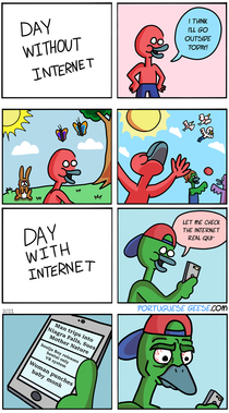 Day with and without Internet
