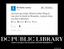 DC Public Library informs us of the MLK assassination anniversary today