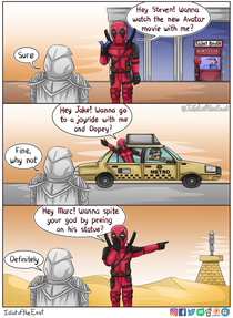 Deadpool would definitely know how to get Moon Knights attention