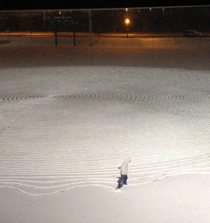 Defeated by finals week this kid was on the baseball field at am making crop circles