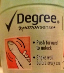 Degree deodorant instructions for spraying