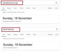 Did anyone notice that International Mens day and World Toilet Day are on the same date