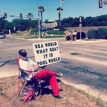 Discovered this photo of my Uncle taking a stand against Sea World