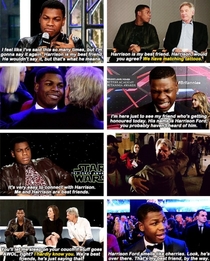 dont settle until youve found someone who loves you as much as john boyega loves harrison ford