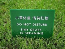 Dont step on the grass