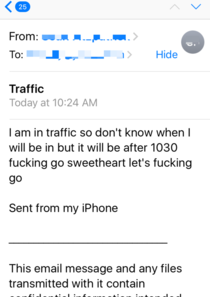 Dont use Siri dictation to send your boss an email while in traffic