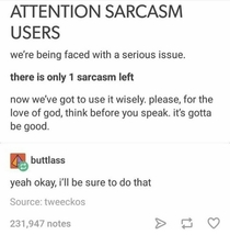 Dont you just love sarcasm