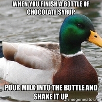 Drink out of the bottle so you dont dirty a cup