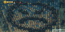 Egyptian Football club Zamalek was unexpectedly losing to Sudans Al-Merrikh - so fans made their feelings clear by forming a disgruntled emoji in the stands