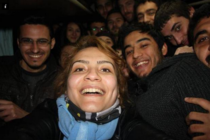 Ellens selfie is beaten by Turkish protesters selfie Taken under arrest In a Police van