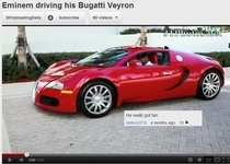 Eminem in his new Bugatti Veyron