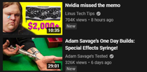 Entertaining matchup on my YouTube sidebar today