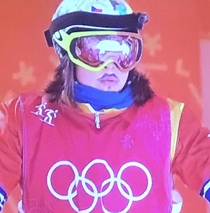 Eva Samkov won a snowboard race with a mustache painted on her face Ever since she gets a mustache painted on before every race