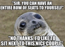 Even the air stewardess felt our awkwardness