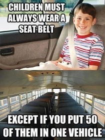 Except for the front two seats where the teachers sitmmmm