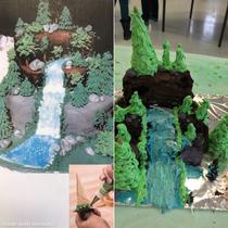 Expectation vs Reality of Mountain side cake