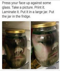 Face in jar