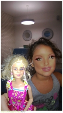 Face swap a girl and her Barbie