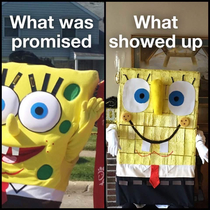 Family friend hired Spongebob for a birthday party Man covered in sponges appears