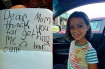 First haircut thank you letter 