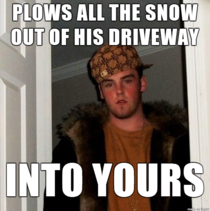 First major snowstorm of the year second year in a row I have had to yell at this scumbag