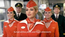 Flight attendants in the Russian airline company Aeroflot are so beautiful that they had to point it out in their ad