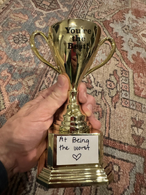 For my birthday my kids gave me an award