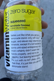 For some reason Vitamin Water is savagely roasting kids with lemonade stands on their bottles