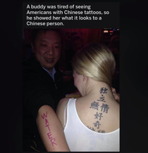 For the record her random assortment of Chinese tattoos says independent heartless curious and cunning