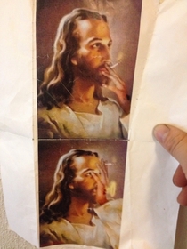 Found a pic of smoking Jesus in my laundry room