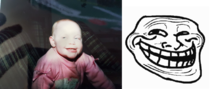 Found an old picture of my sister doing the original troll face circa 