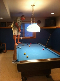 Found my dad playing pool like this