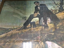Found this painting at a thrift of Abe Lincoln about to drop the hottest mix tape of 