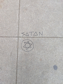 Found this super edgy graffiti on the ground Thats not a pentagram dumbass