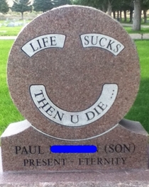 Found this tombstone at a cemetery in Salt Lake City UT