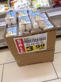 Fresh Fuck Eggs on Sale Hurry up