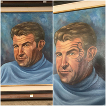 Friend of mine found this painting for  bucks decided to add some flair