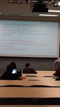 Friend sent me this from his class What should the teacher do