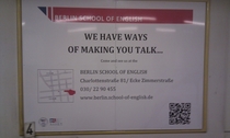German subway advert for English language lessons