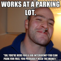 GG Parking Lot Attendant Seriously the best way my day could have started