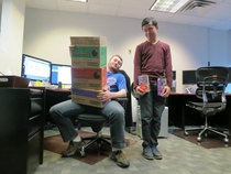 Girl Scout Cookies finally got to the office on Friday I won