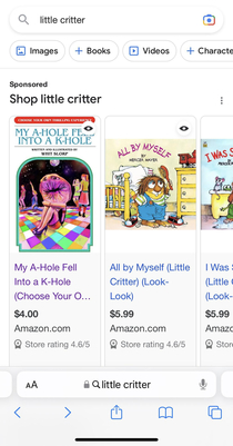 Good thing my kids dont try to order Little Critter books on their Kindles