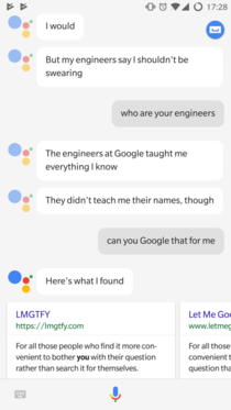 Google Assistant being a cunt