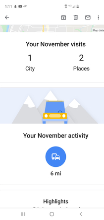 Google just sent me an email with all the places Ive been last month